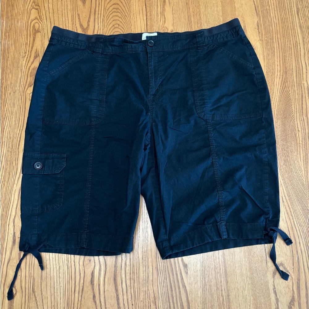 St. John's Bay Black Cargo Shorts with Side Ties